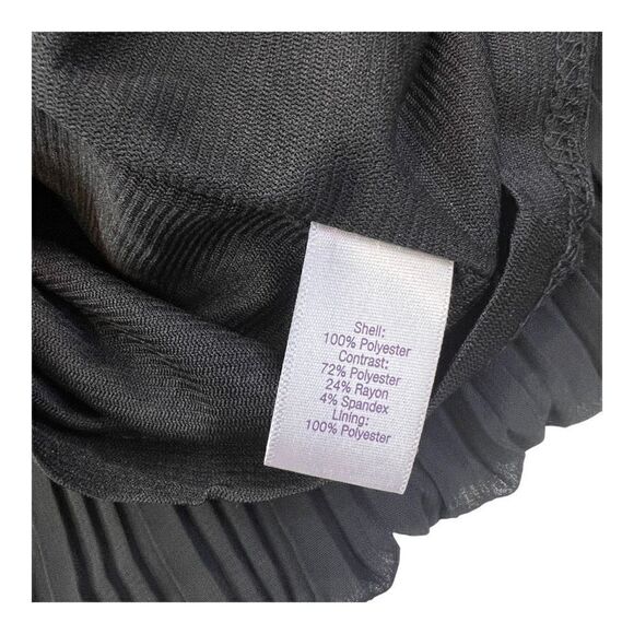 Jennifer Lopez Top Womens 1X Black Tassel Wrap-Around Tie Sleeveless Pleated NWT - Picture 7 of 11